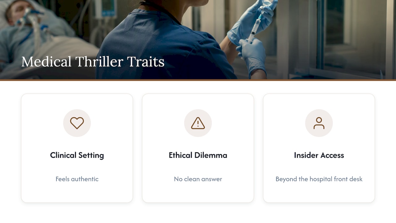 Three defining medical thriller traits