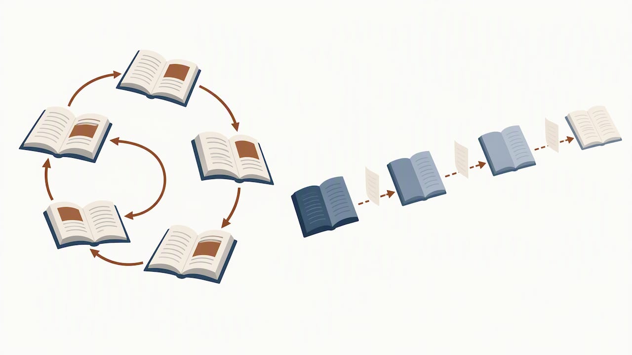 Two narrative paths show contrasting reading experiences