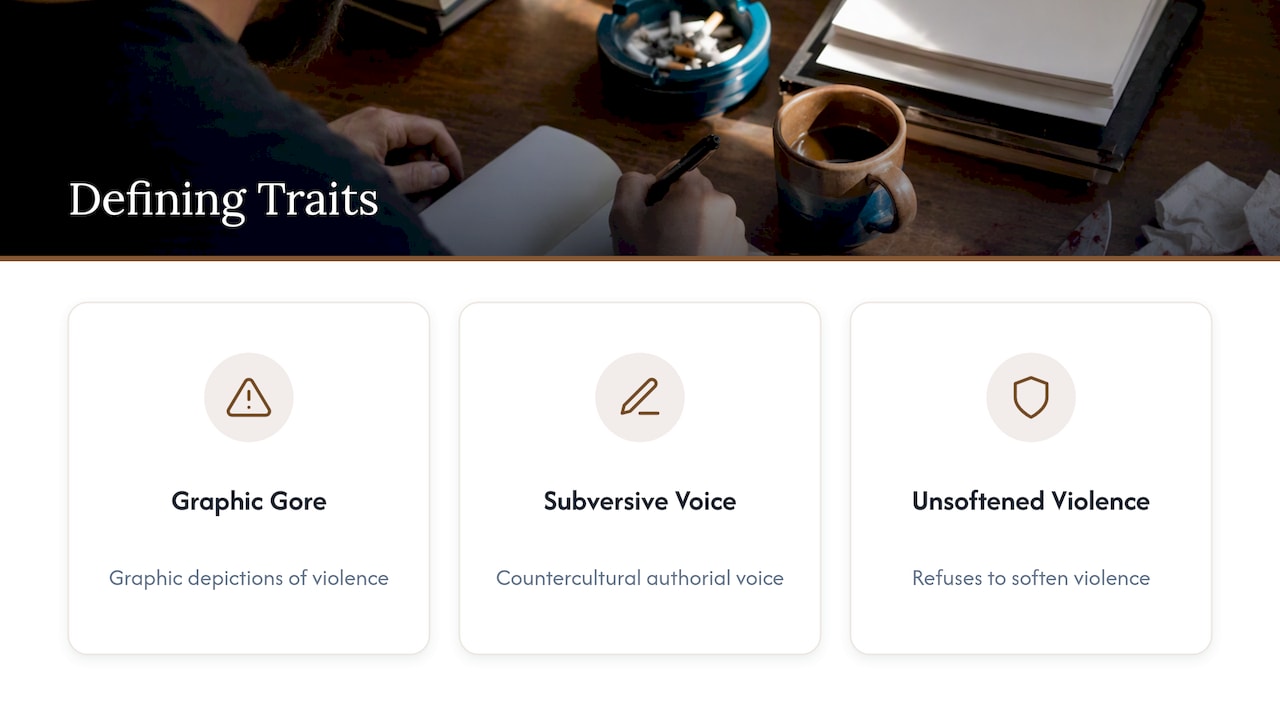 Three visual anchors for splatterpunk's defining traits